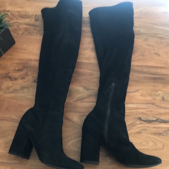 Host Pick ❤️ Cole Haan Black Suede Over the Knee Boots Size 7 - Picture 4 of 16